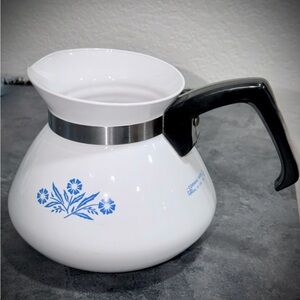 Vintage Corningware Blue cornflower Coffee Carafe with Black Handle